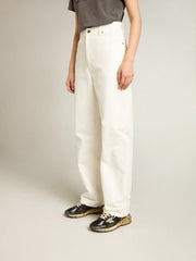 Golden Goose Women's optical white-colored cotton denim pants