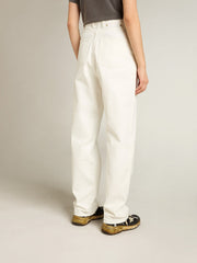Golden Goose Women's optical white-colored cotton denim pants