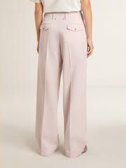 Golden Goose Women's pants in pink tailored wool fabric