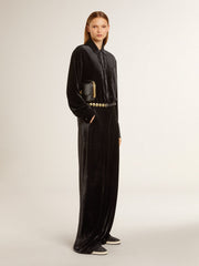 Golden Goose Black velvet-effect pants