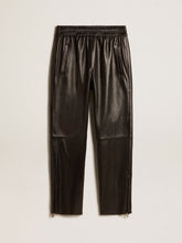 Golden Goose Black joggers in nappa leather with zip at the base