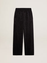 Golden Goose Women's black joggers with a tone-on-tone toile de jouy print