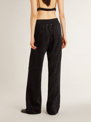 Golden Goose Women's black joggers with a tone-on-tone toile de jouy print