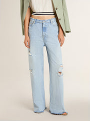 Golden Goose Women’s pants in lived-in effect denim