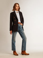 Golden Goose Women's cropped flared jeans with medium wash