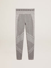 Golden Goose Women’s gray melange leggings with mixed stitching