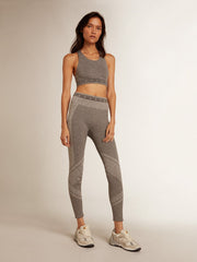 Golden Goose Women’s gray melange leggings with mixed stitching