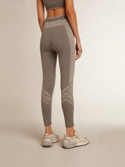 Golden Goose Women’s gray melange leggings with mixed stitching