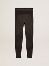 Golden Goose Women’s black leggings with mixed stitching
