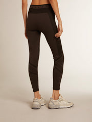Golden Goose Women’s black leggings with mixed stitching