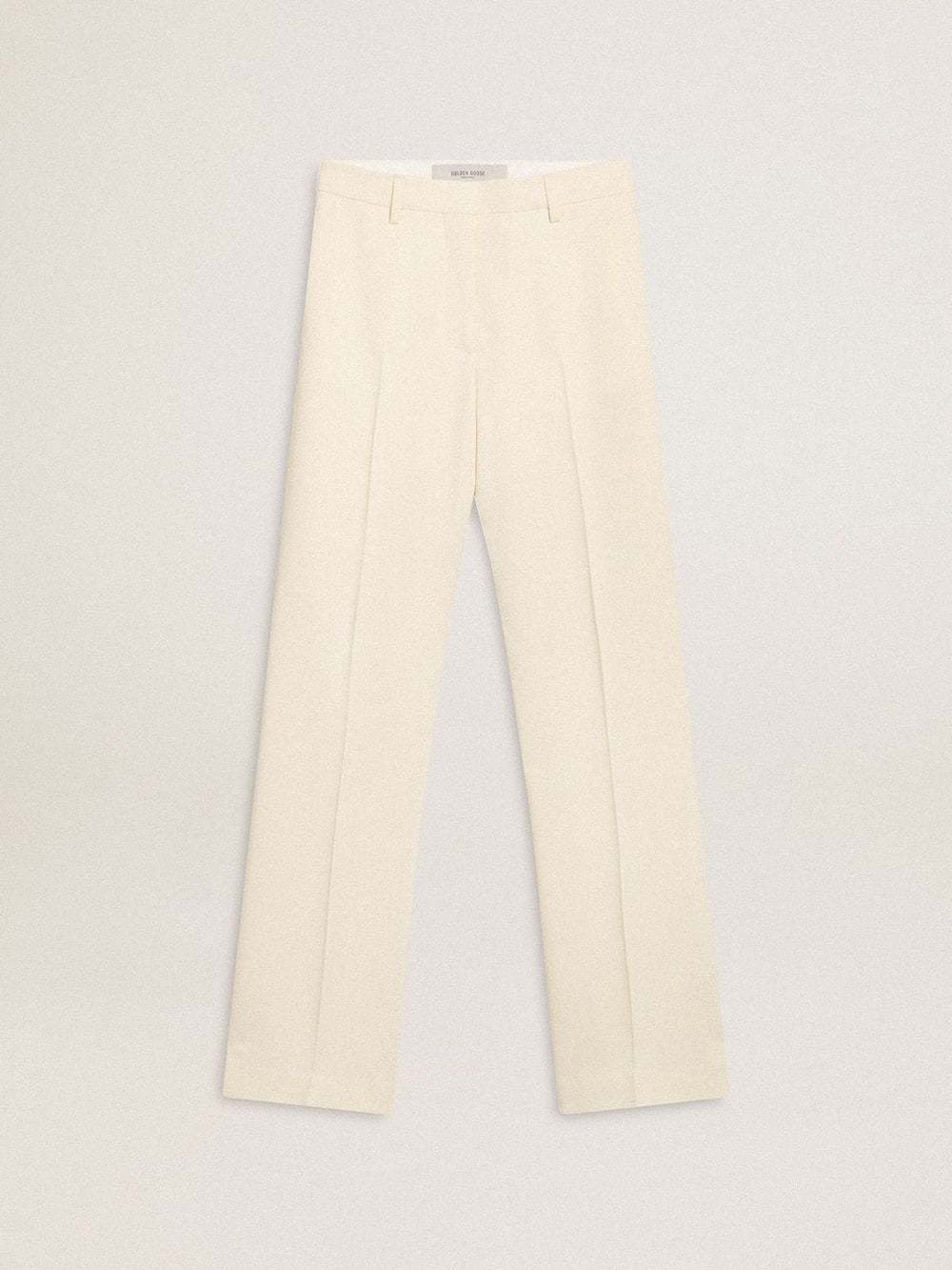Golden Goose Women's loose pants in worn-white tailored fabric