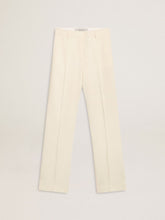 Golden Goose Women's loose pants in worn-white tailored fabric