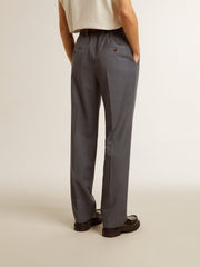 Golden Goose Women's loose pants in baby blue wool