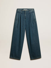 Golden Goose Women’s blue cotton pleated pants