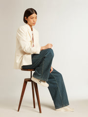 Golden Goose Women’s blue cotton pleated pants