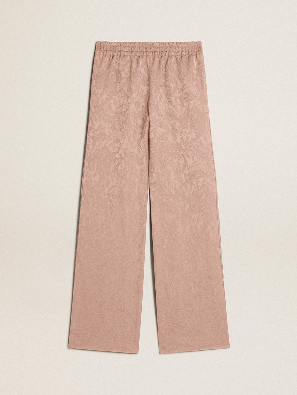Golden Goose Women's pink viscose pants with floral pattern