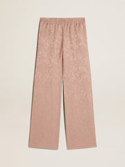 Golden Goose Women's pink viscose pants with floral pattern