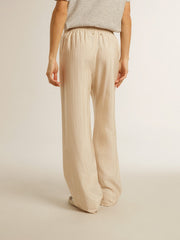 Golden Goose Women's light beige silk and viscose joggers