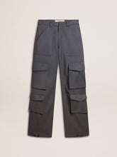 Golden Goose Women's cargo pants in baby blue wool