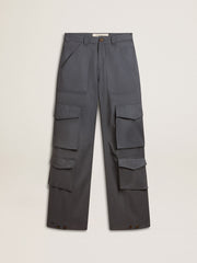 Golden Goose Women's cargo pants in baby blue wool