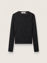 Golden Goose Women's crew-neck sweater with black floral jacquard pattern