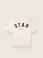 Golden Goose Star unisex cotton T-shirt in vintage white with black print on the back