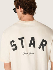 Golden Goose Star unisex cotton T-shirt in vintage white with black print on the back