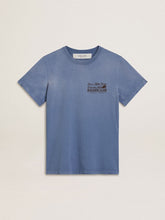 Golden Goose Women's faded light blue T-shirt with print on the chest