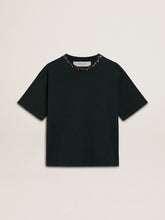 Golden Goose Women's black T-shirt with crystals