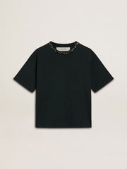 Golden Goose Women's black T-shirt with crystals