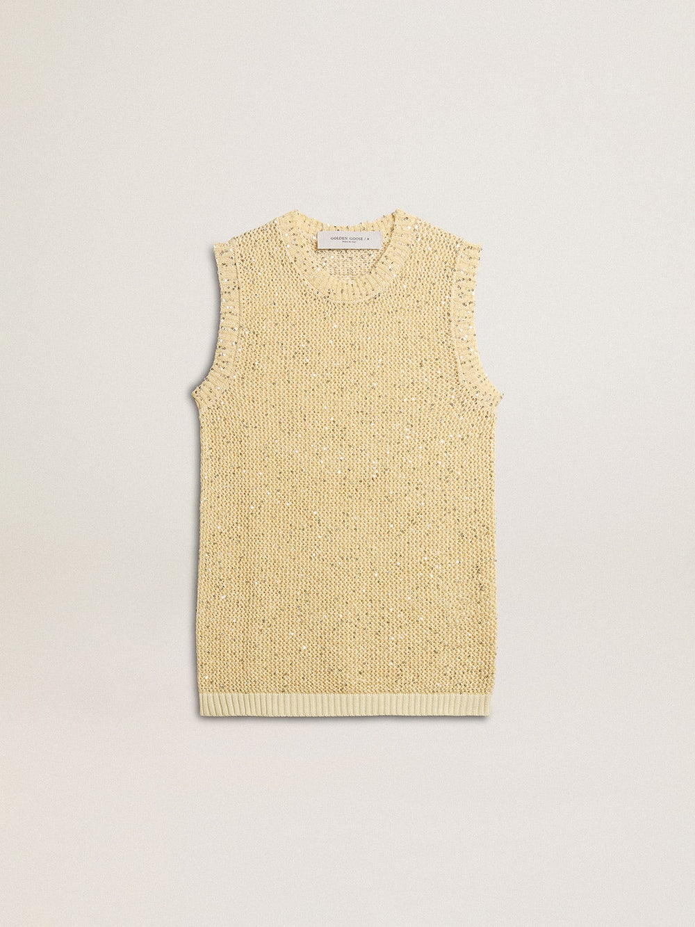 Golden Goose Mesh knit top with sequins and contrasting details