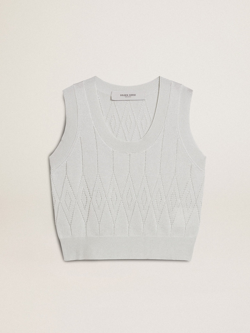Golden Goose Women's sleeveless tank top in baby blue knit