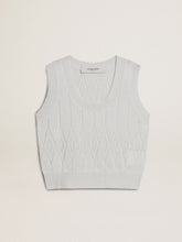 Golden Goose Women's sleeveless tank top in baby blue knit
