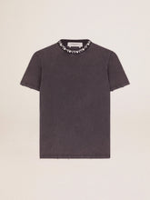Golden Goose Women's anthracite gray T-shirt with crystals