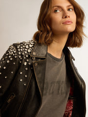Golden Goose Distressed slim-fit T-shirt in anthracite gray