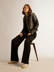 Golden Goose Distressed slim-fit T-shirt in anthracite gray