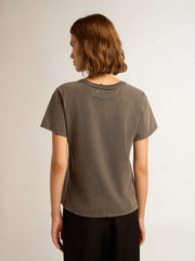 Golden Goose Distressed slim-fit T-shirt in anthracite gray