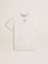 Golden Goose Women's worn-white cotton T-shirt with black lettering