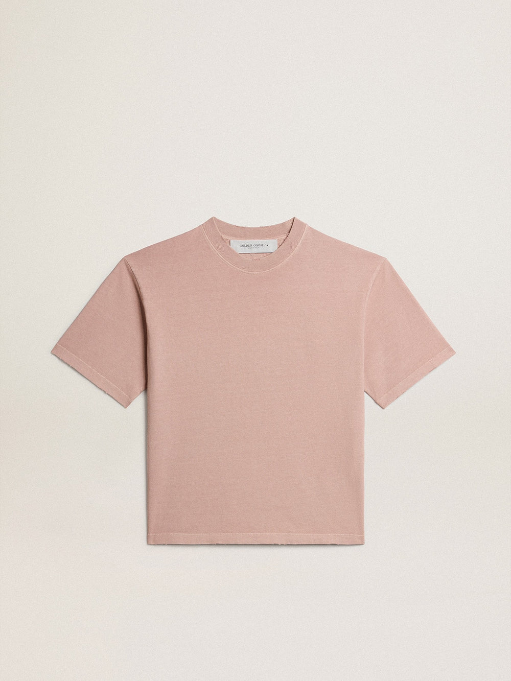 Golden Goose Powder-pink T-shirt with reverse logo on the back - Jersey Capsule