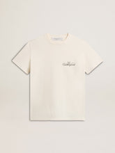 Golden Goose Women’s T-shirt in aged white with logo on the chest