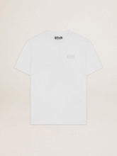 Golden Goose Women's white T-shirt with silver glitter logo and star
