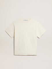Golden Goose T-shirt in aged white with reverse logo on the back - Jersey Capsule
