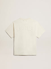 Golden Goose T-shirt in aged white with reverse logo on the back - Jersey Capsule