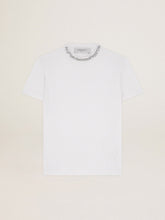 Golden Goose Women's white T-shirt with cabochon crystals