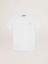 Golden Goose Women's white T-shirt with silver glitter star on the front