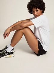 Golden Goose Women's white T-shirt with silver glitter star on the front