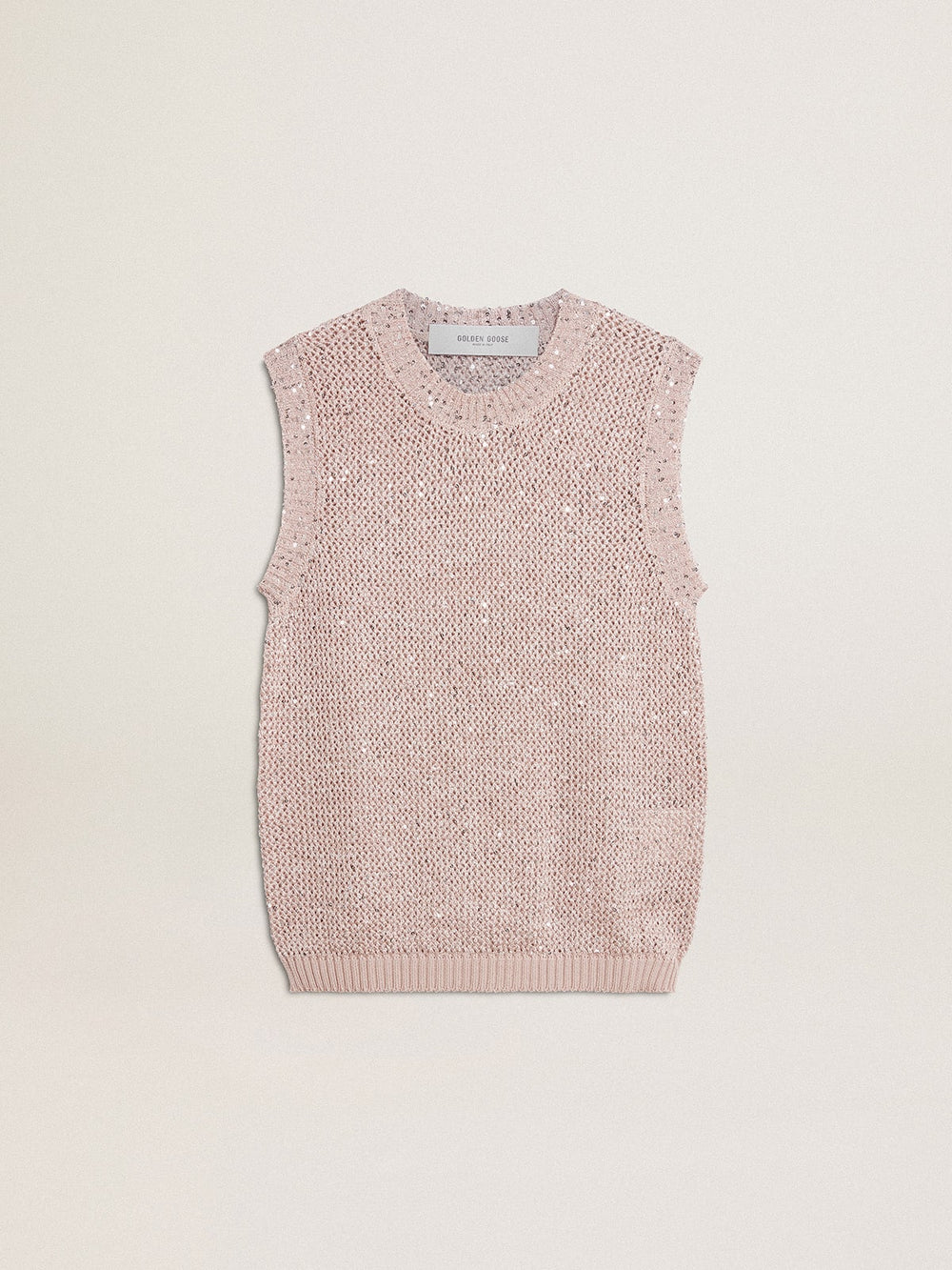 Golden Goose Mesh knit top with sequins and contrasting details