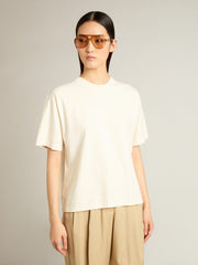 Golden Goose T-shirt in aged white with reverse logo on the back - Jersey Capsule