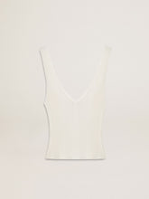 Golden Goose Sleeveless top embroidered with worn-white ribbing