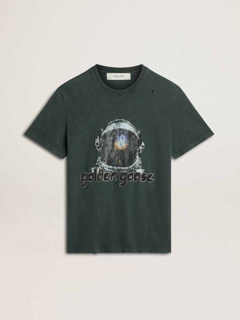 Golden Goose Black T-shirt with multicolor print